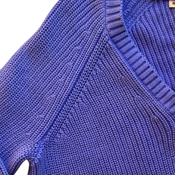 Marine Layer Ezra Chunky Shaker Knit Sweater Periwinkle Beach Slouchy Coastal-XS - Picture 3 of 13